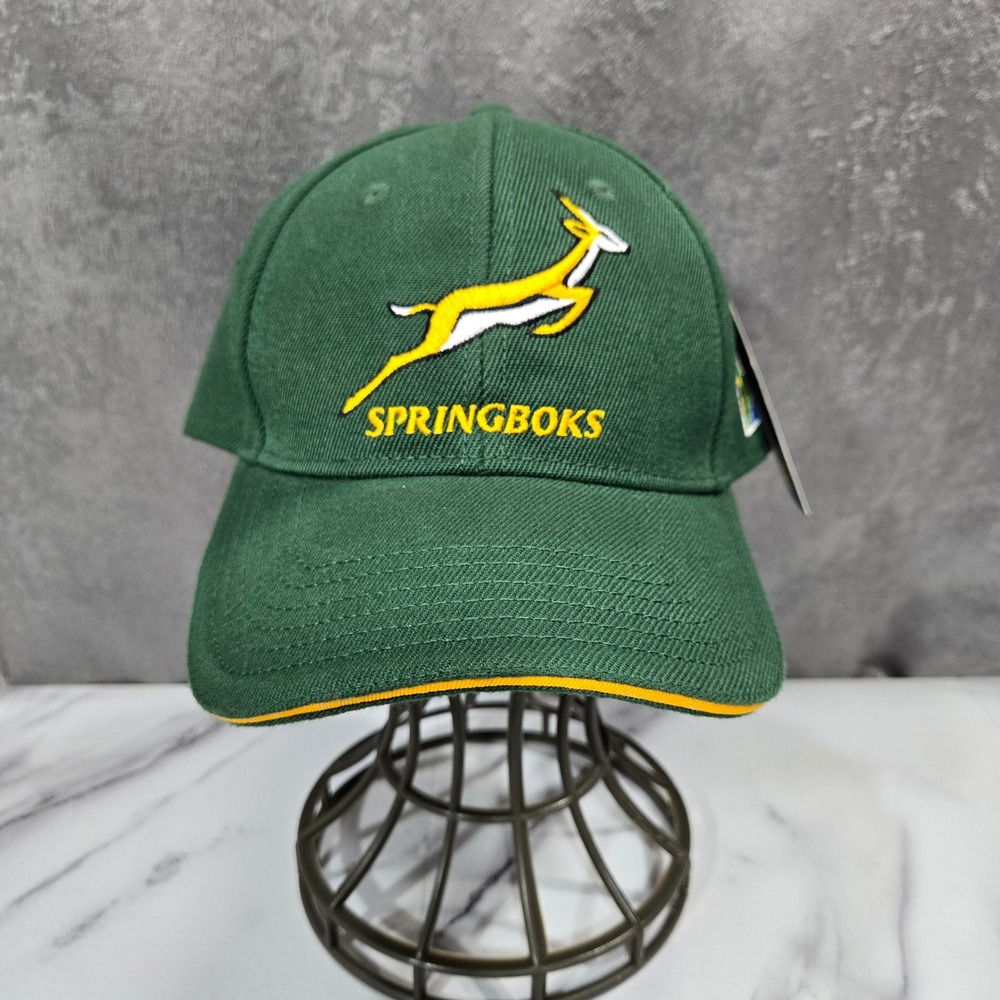 Springboks Hat South Africa Rugby Union Green Cap Flag Adjustable NWT